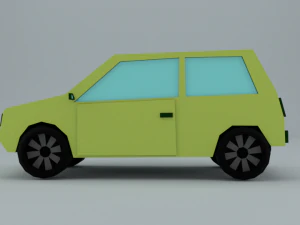low-poly car prototype oka game ready low-poly 3D Model