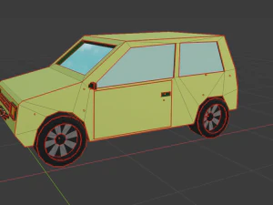 low-poly car prototype oka game ready low-poly 3D Model