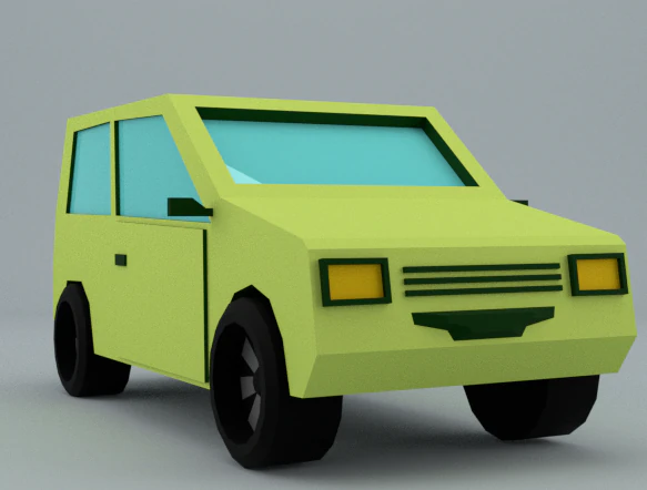 low-poly car prototype oka game ready low-poly 3D Model .c4d .max .obj .3ds .fbx .stl .blend 