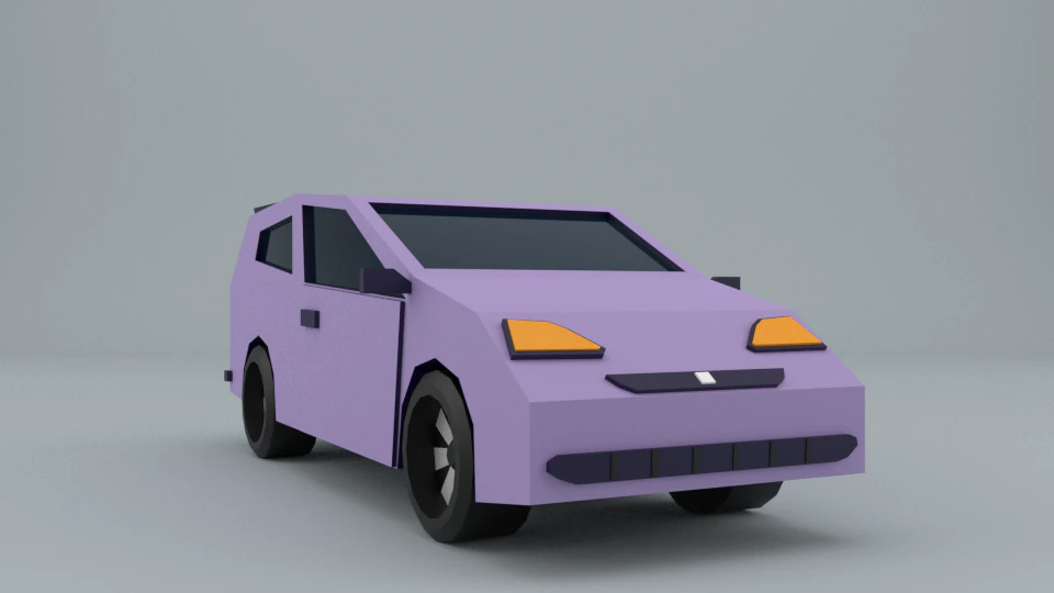 low-poly car prototype honda game ready low-poly 3D Model .c4d .max .obj .3ds .fbx .stl .blend