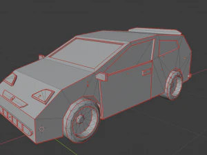 low-poly car prototype honda game ready low-poly 3D Model