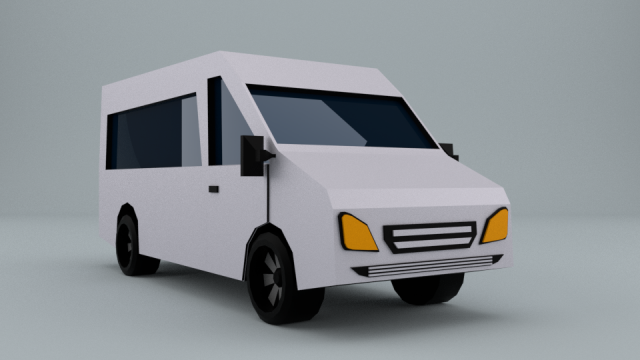low-poly car prototype microbus game ready low-poly 3Dモデル .c4d .max .obj .3ds .fbx .stl .blend 