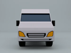 low-poly car prototype microbus game ready low-poly 3D Model