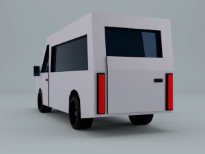 low-poly car prototype microbus game ready low-poly 3D Model