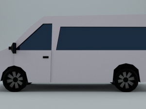 low-poly car prototype microbus game ready low-poly 3Dモデル