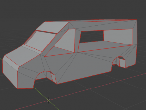 low-poly car prototype microbus game ready low-poly 3Dモデル