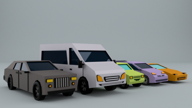 car pack low-poly low-poly Model 3D .c4d .max .obj .3ds .fbx .stl .blend 