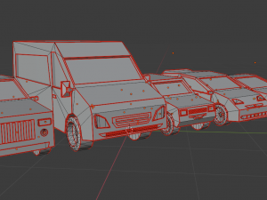 car pack low-poly low-poly Model 3D