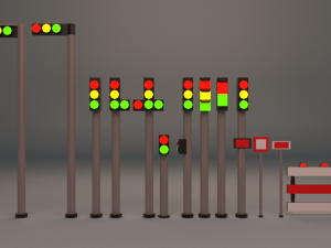 traffic lights pack low-poly game ready low-poly 3D Model