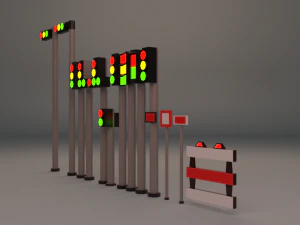 traffic lights pack low-poly game ready low-poly 3D Model
