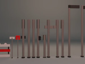 traffic lights pack low-poly game ready low-poly 3D Model