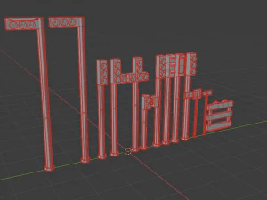 traffic lights pack low-poly game ready low-poly 3D Model