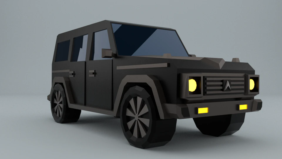 low-poly car prototype g-class game ready 3D Model .c4d .max .obj .3ds .fbx .stl .blend 