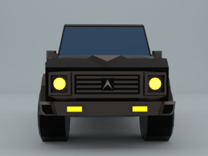 low-poly car prototype g-class game ready Modelo 3D