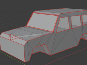 low-poly car prototype g-class game ready 3D Model