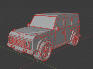 low-poly car prototype g-class game ready Modelo 3D