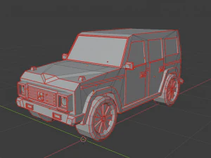 low-poly car prototype g-class game ready 3D Model