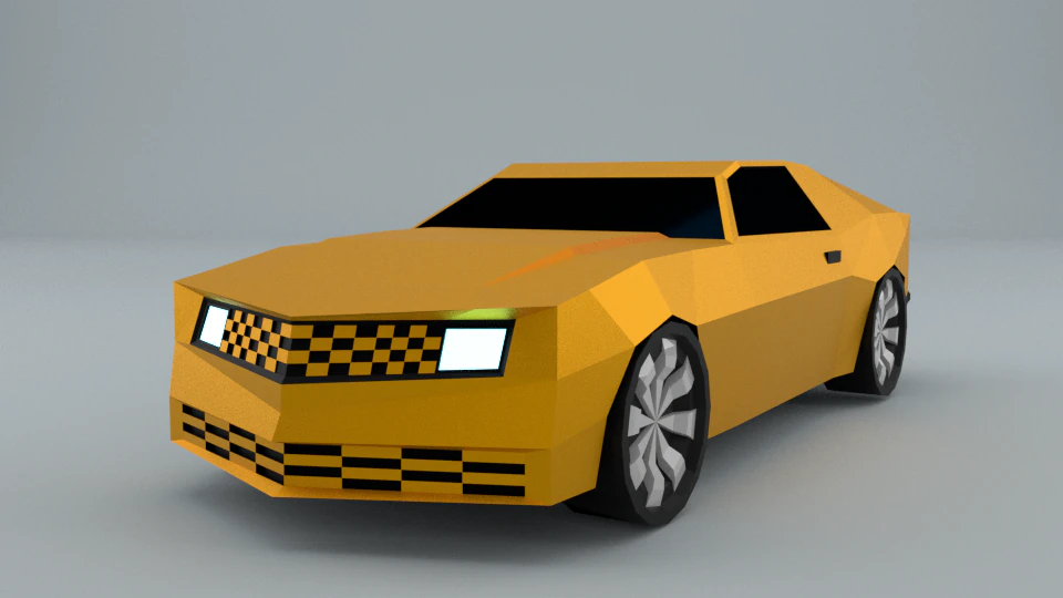 low-poly car prototype chevrolet camaro game ready low-poly 3D Model .c4d .max .obj .3ds .fbx .stl .blend 