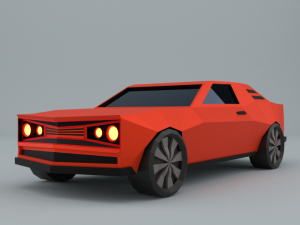 low-poly car prototype dodge challenger game ready low-poly Modello 3D