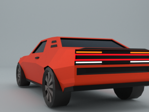 low-poly car prototype dodge challenger game ready low-poly 3Dモデル