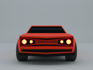 low-poly car prototype dodge challenger game ready low-poly 3Dモデル