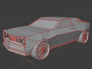 low-poly car prototype dodge challenger game ready low-poly 3Dモデル