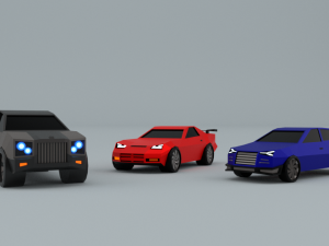 low-poly pack of generic passenger vehicles 20 cars low-poly 3D Model