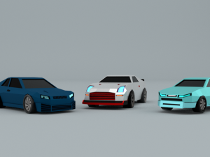 low-poly pack of generic passenger vehicles 20 cars low-poly 3D Model