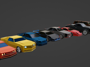 low-poly pack of generic passenger vehicles 20 cars low-poly 3D Model