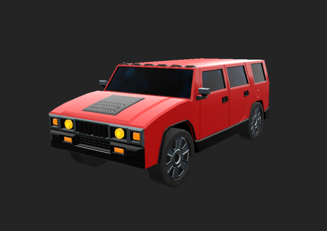Low-poly car prototype Hummer Modelo 3D .c4d .max .obj .3ds .fbx .stl .blend 