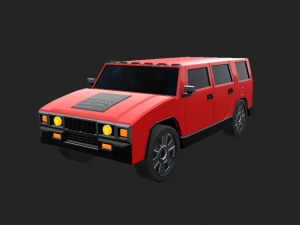 Low-poly car prototype Hummer 3D Model