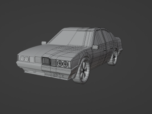 BMV 5 1990 low poly Model 3D