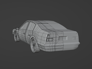 BMV 5 1990 low poly Model 3D