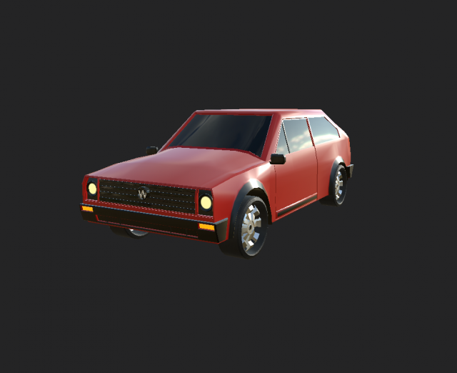 Wv golf 2 low-poly model 3D Model .c4d .max .obj .3ds .fbx .stl .blend 