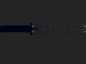 Butterfly knife low-poly model 10 textures 3D Model
