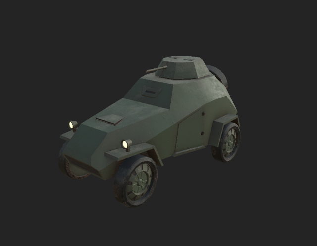 Armored vehicle BA-65 low poly 3D Модель .c4d .max .obj .3ds .fbx .stl .blend 