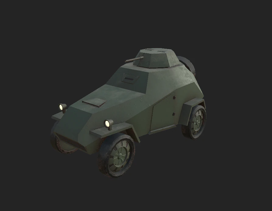 Armored vehicle BA-65 low poly 3D Model .c4d .max .obj .3ds .fbx .stl .blend