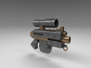 Weapon a pistol in the style of techno-fantastic 3D Model