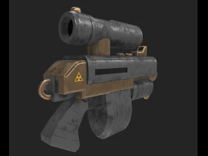 Weapon a pistol in the style of techno-fantastic 3D Model