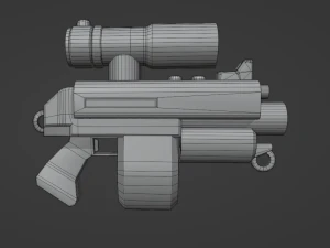 Weapon a pistol in the style of techno-fantastic 3D Model