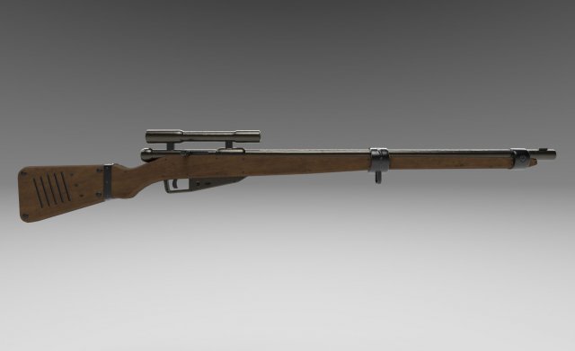 Mosin rifle 3D 模型 .c4d .max .obj .3ds .fbx .stl .blend 