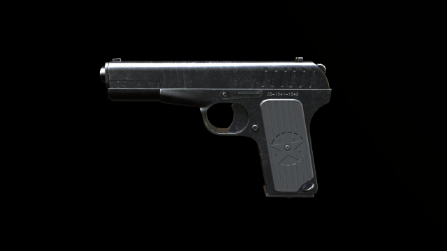TT Pistol 3D Model .c4d .max .obj .3ds .fbx .stl .blend
