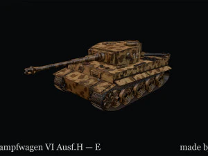 Panzerkampfwagen VI AusfH E com camuflagem Modelo 3D