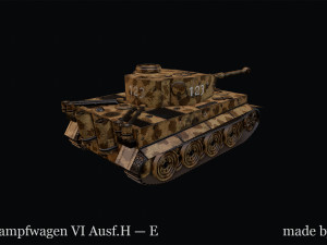 Panzerkampfwagen VI AusfH E with camo Modello 3D