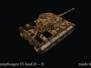 Panzerkampfwagen VI AusfH E with camo 3D Model