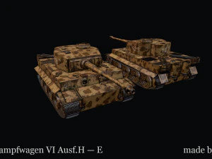 Panzerkampfwagen VI AusfH E with camo 3D Model