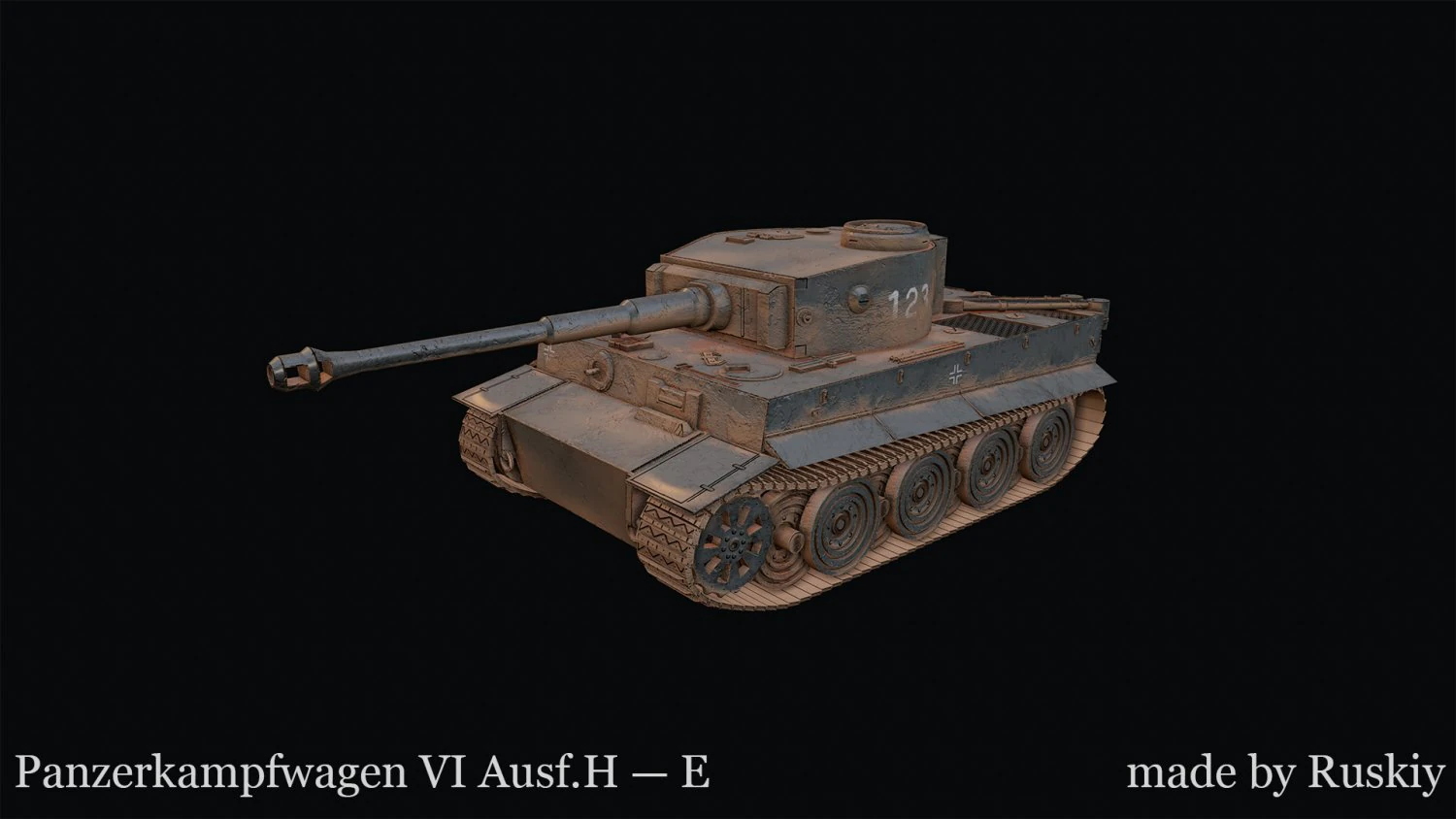 Panzerkampfwagen VI AusfH E 3D Model .c4d .max .obj .3ds .fbx .stl .blend 