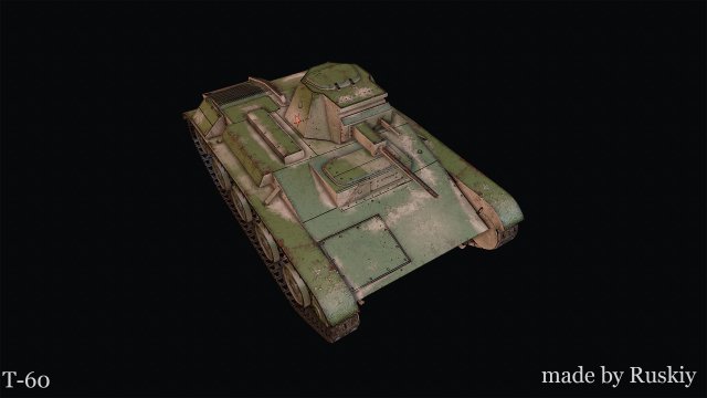 Soviet light tank T-60 3D 模型 .c4d .max .obj .3ds .fbx .stl .blend