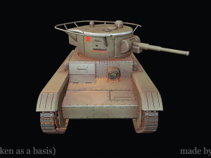 Soviet tank T-26 taken is basis Model 3D