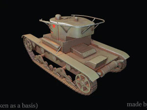 Soviet tank T-26 taken is basis 3D Model